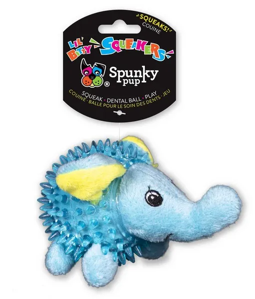 1ea Spunky Pup Lil' Bitty Squeakers Elephant - Toys